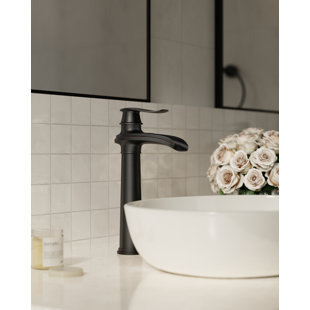 VanoFall Waterfall Vessel Single Hole, Single Handle Bathroom Sink Faucet With Drain Assembly
