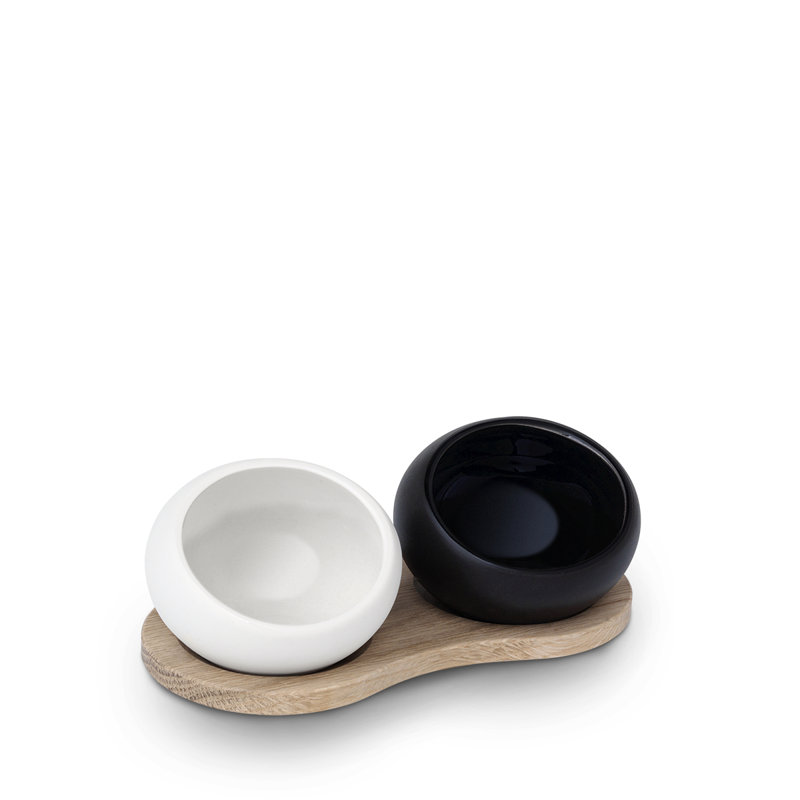 Ensemble salière et poivrière, noir / blanc, H: 2,6 po