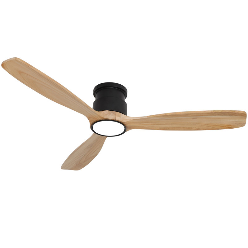 52 in. Ceiling Mounted Log Small Concave Duplex Ceiling Fan Light With Tri-color Dimming Comes With A Super Powerful DC Motor For Kitchen, Bedroom, Dining Room, Living Room And Many Other Places