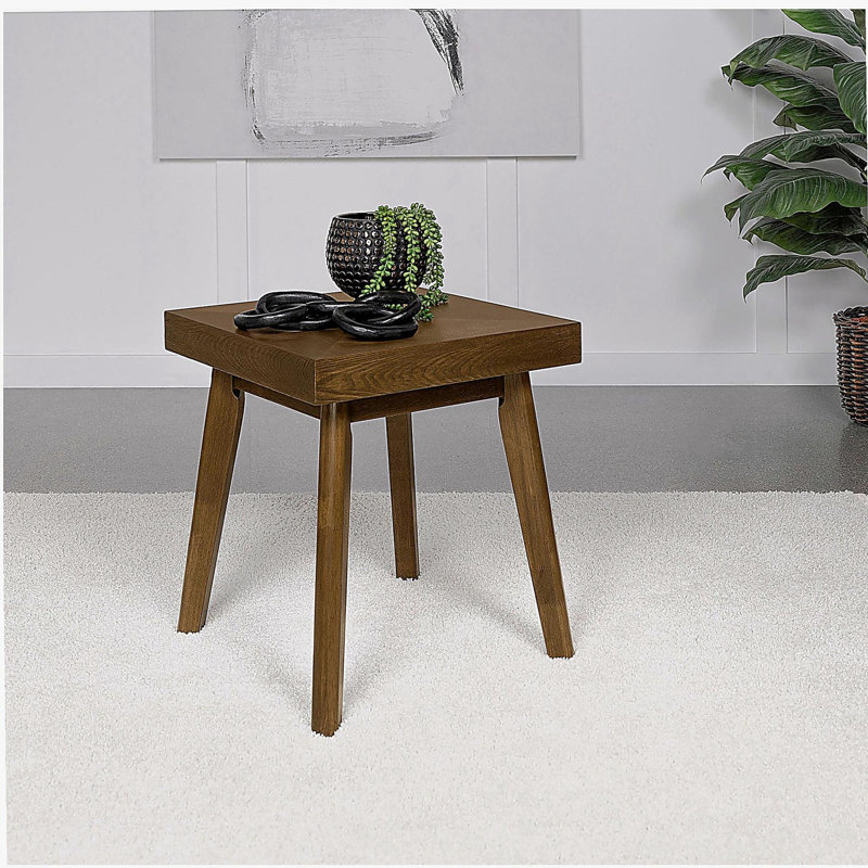 Table d'appoint carrée en bois brun noyer Hayward