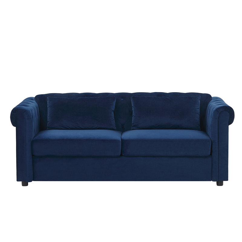 Mosher Velvet Sofa Bed, Blue
