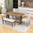 Bembow 6 - Piece Trestle Dining Set, Rectangular Trestle Table, Upholstered Chairs and Bench-1925033105