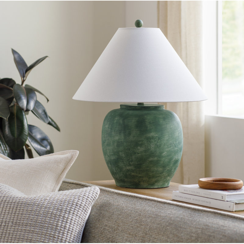 Trini Kiku Table Lamp, White, Green