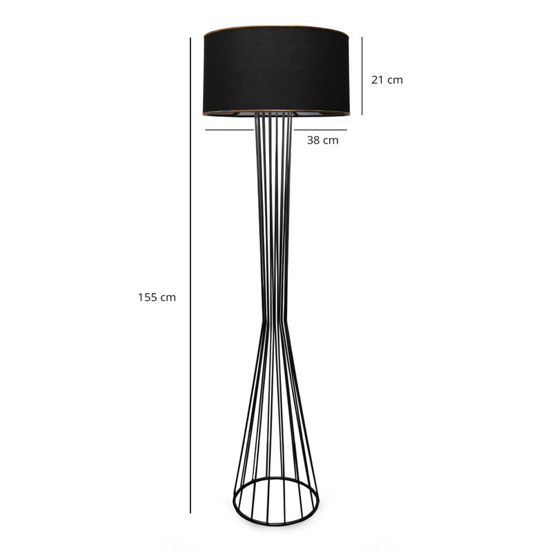 Sharleen 140cm Novelty Floor Lamp, Black, Black