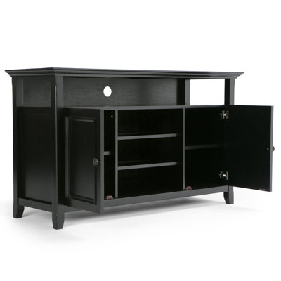 Amherst 54 inch Wide Solid Wood TV Stand in Black For TVs up to 60 inches