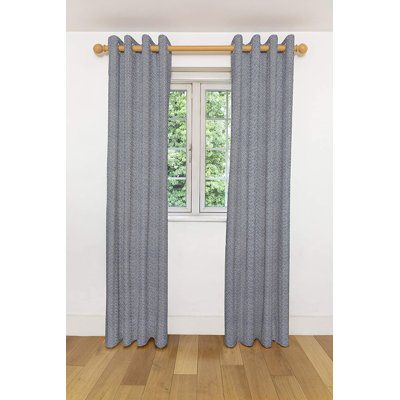 Cotton Blend Blackout Curtain Pair