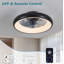 Ventilateurs de plafond modernes intelligents avec lumières à intensité variable, télécommande, noir
