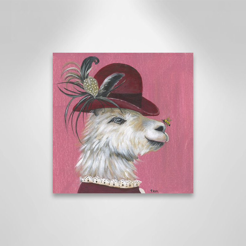 Art sur toile llama, H 12 po x l 12 po x P 1,5 po, Toile