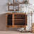 Brown+White Solid Wood+Iron Sideboard