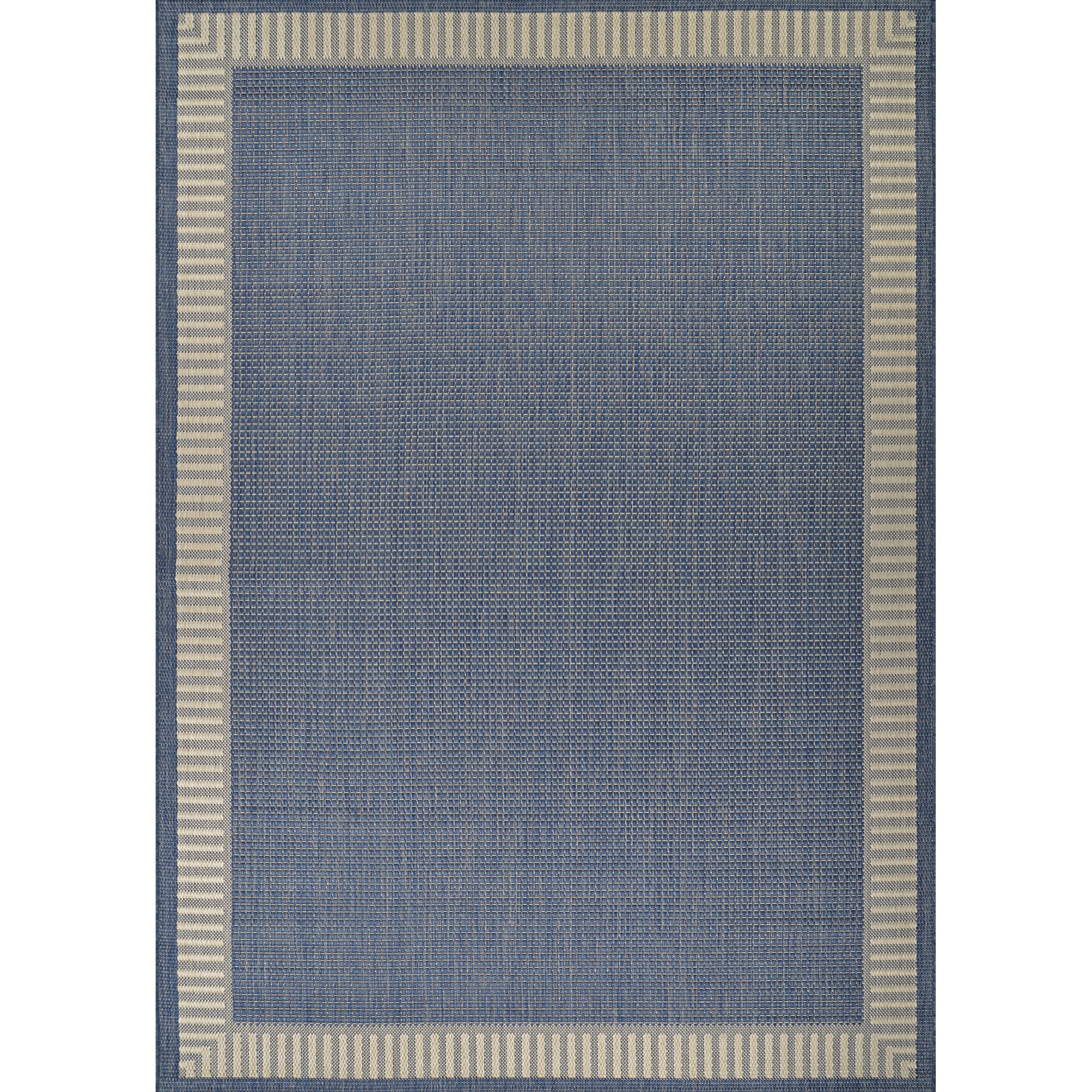 Sania Solid Black Cocoa Brown Flatwoven Indoor Outdoor Area Rug, Rectangle 8'6" x 13', Blue