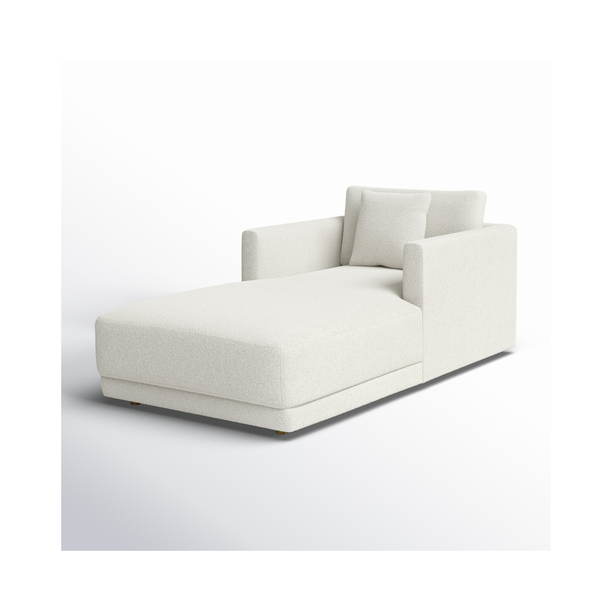 Vervino Upholstered Chaise Lounge, Oyster Boucle