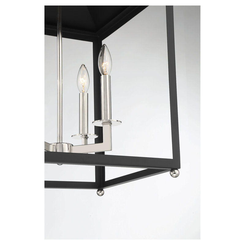 Lustre carré / rectangulaire à 4 lumières Douro, 4, Noir mat