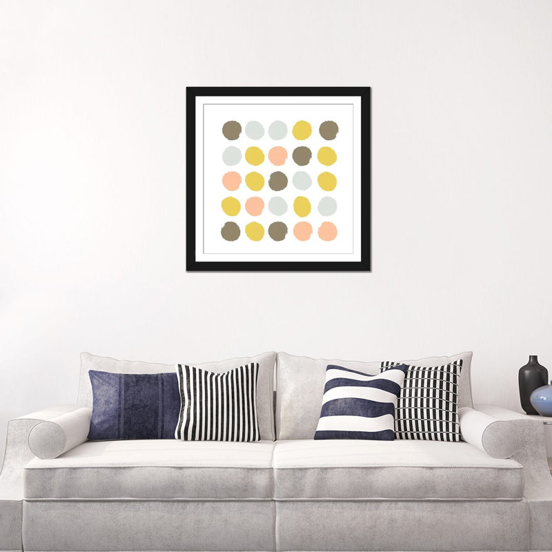 «Upton Dots», impression sur toile, Papier d'art encadré noir, H 16 po x l 16 po x P 1 po