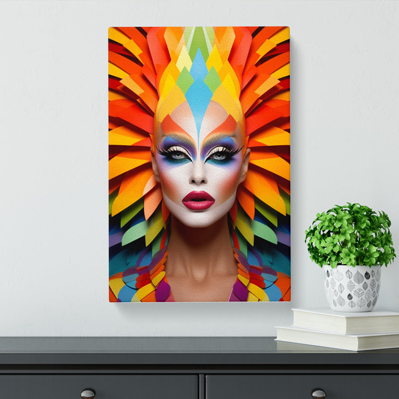 Drag Queen Colour Field - Wrapped Canvas, 50cm H x 35cm W x 3cm D