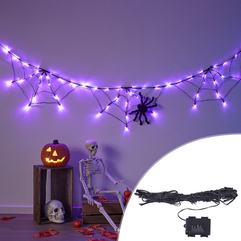 Halloween Light String Web Light Indoor Ghost Festival   Light Props Decorative Light Party  Web Light