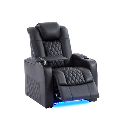 Power Reclining LED Lighted Home Theater Seating