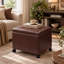 Repose-pieds de rangement en similicuir 22 po avec plateau rabattable et roulette-1788666634