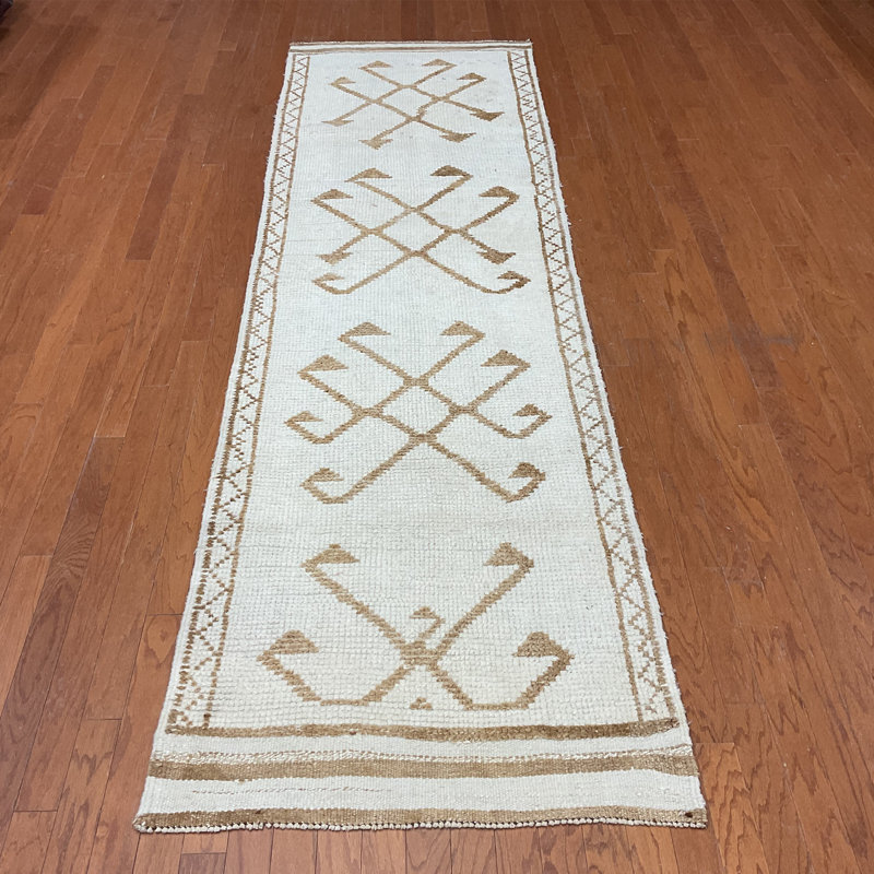  Handmade Turkish Oushak Wool Runner