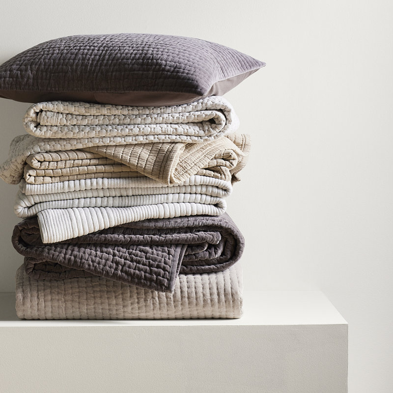 Boyfriend Matelasse Coverlet, King Coverlet, Sand