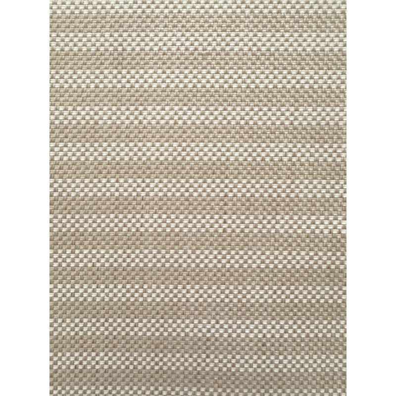 Sandy Beige Marina Stripe Indoor Outdoor Table Runner 14x72, Classic Gray