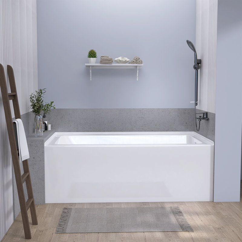 60'' x 30'' Alcove / Tile In Soaking Acrylic Bathtub, Right