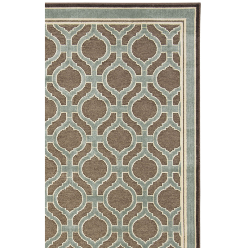 Ellis-James Martha Stewart Hand Tufted Viscose Pile Geometric Rug, Rectangle 4' x 5'7"