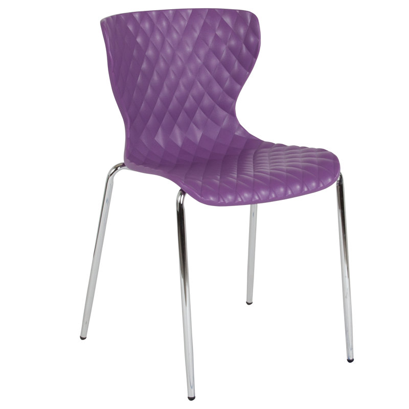 Chaise empilable en plastique Lowell, Mauve, 1