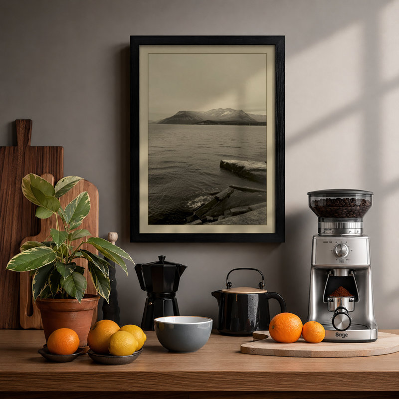 Driftwood Shore Minimalist - Print, A2 - 59.4 x 42.0 cm, Black