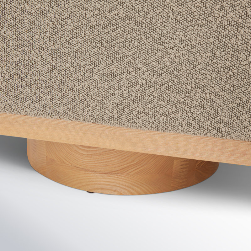 Banc de rangement rabattable, Bouclette brune, Naturel