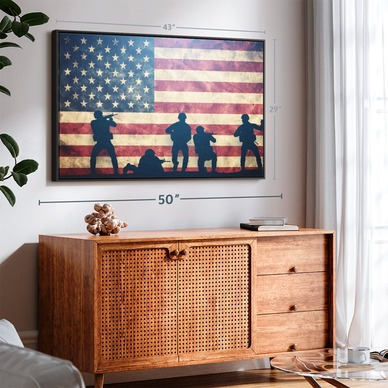 Impression sur toile militaire Grunge US, H 29 po x l 43 po