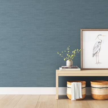 Peel  Stick Wallpaper 2FT Wide Deep Teal Green Blue Faux Textured  Grasscloth Look Custom Removable Wallpaper by Spoonflower  Michaels