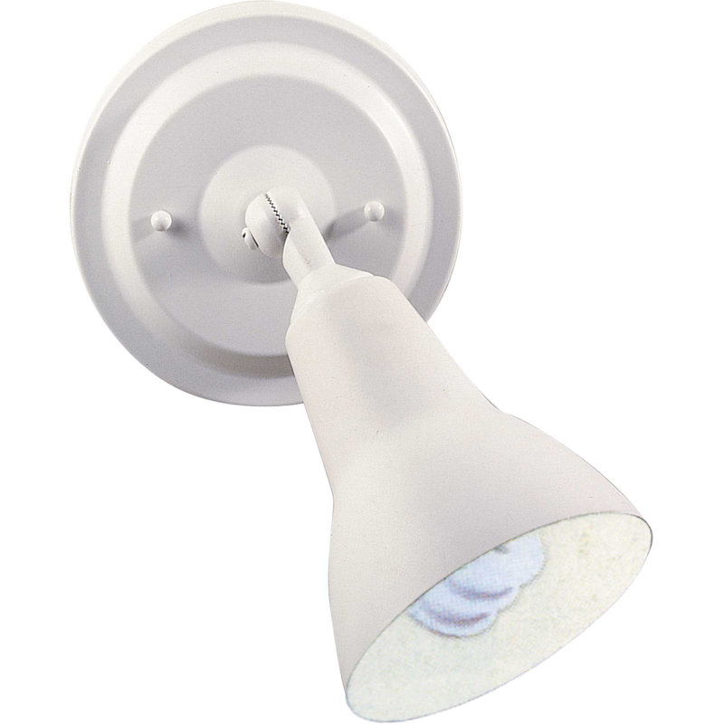 1-Light White Indoor or Outdoor Convertible Flood Light Security Light Wall Mount or Flush Mount Ceiling Fixture, White