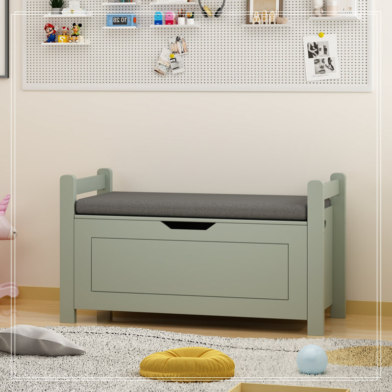 Banc avec rangement rabattable et siège souple, Sauge
