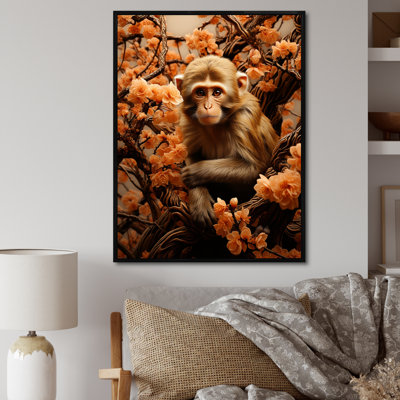 Palette d'automne brun - art mural singe
