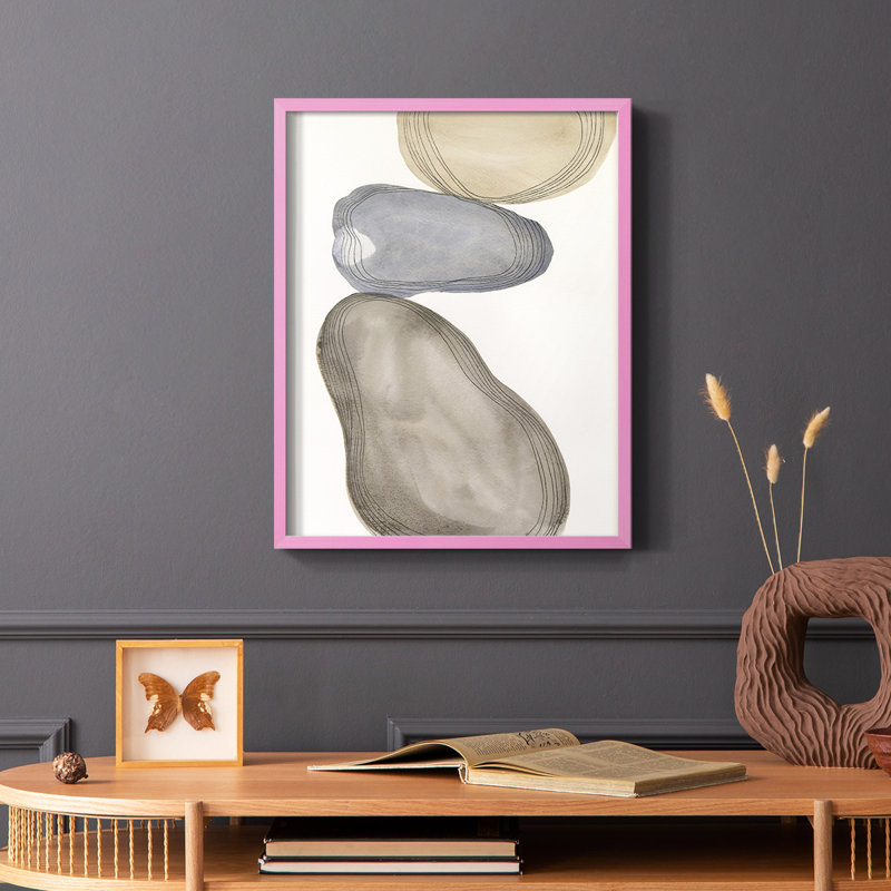 River Rocks Contour II, reproduction encadrée - bois massif, H 20 po x l 16 po, Noir