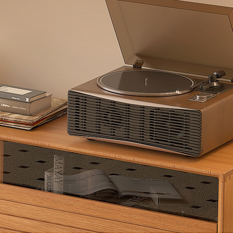 Meuble télé en bois massif de style moderne, 78.74"