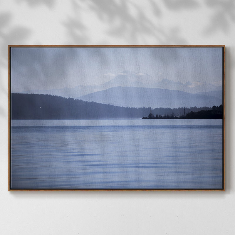 Bleu sérénité - imprimé, Cadre noyer, H 37 po x l 25 po x P 2 po