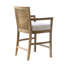 Reclaimed Wood Counter Stool With Cane Back And Fabric Finish Seat Soft Padding