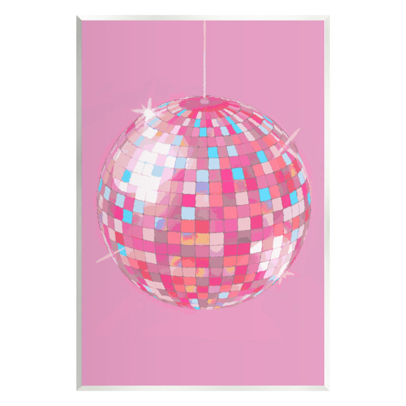 "Pink Disco Ball Groovy" par Lil 'Rue, impression, H 15 po x l 10 po x P 0,5 po, Mdf