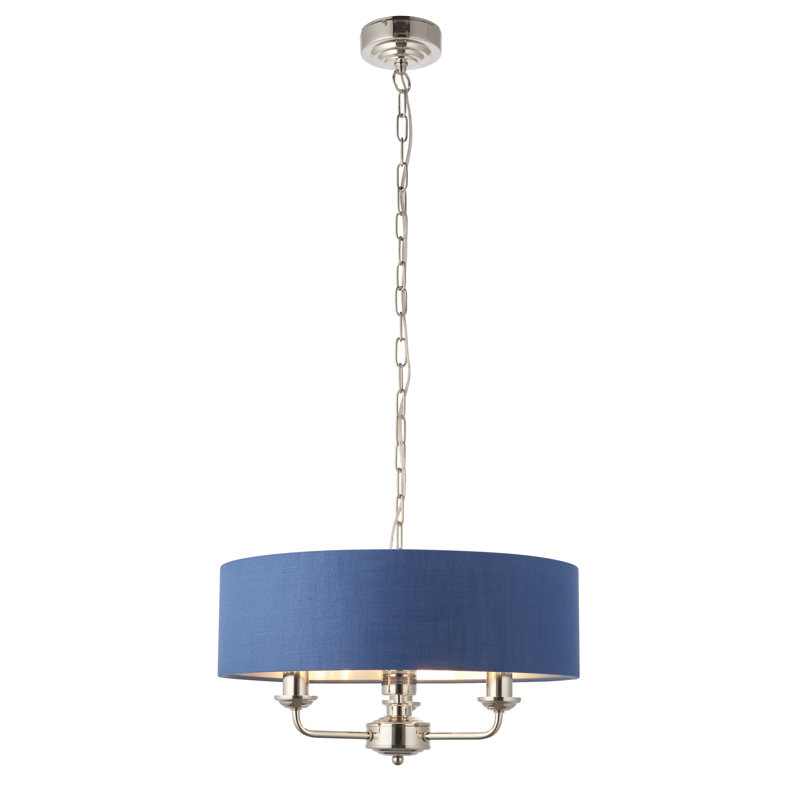 Landover 3 - Light Drum Chandelier, Charcoal, Bright Nickel