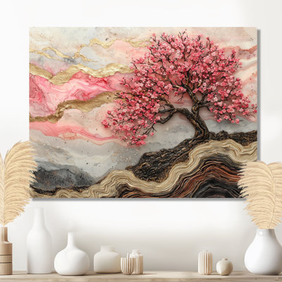 Cherry Blossom Tree Echoes Of Sakura IV - Traditional Metal Art Print, Cherry Blossom Metal Wall Art