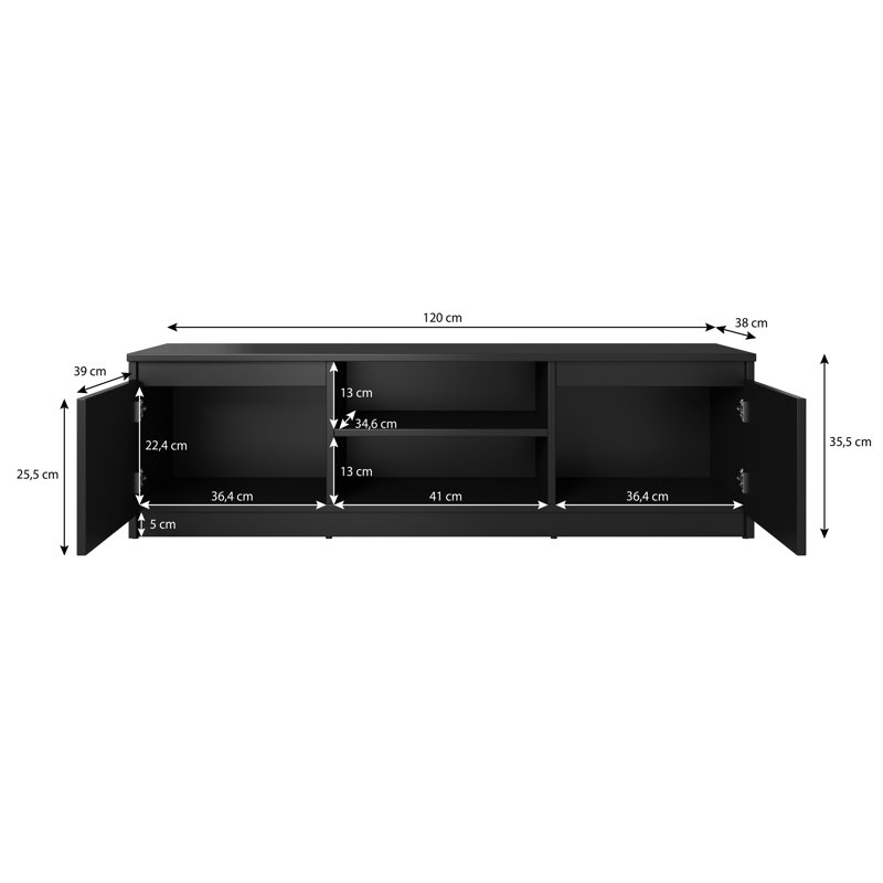Lamarca TV Stand for TVs up to 50", Oak Wood/Black