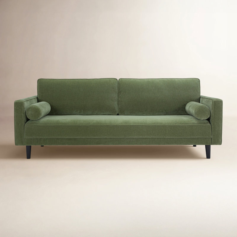 Curt 82'' Upholstered Sofa, Forest Performance Velvet