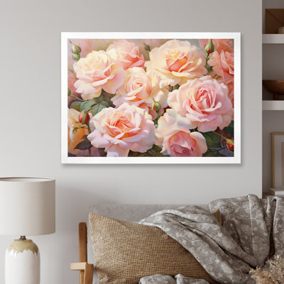 Pink Roses Romantic Impression - Floral Framed Wall Decor
