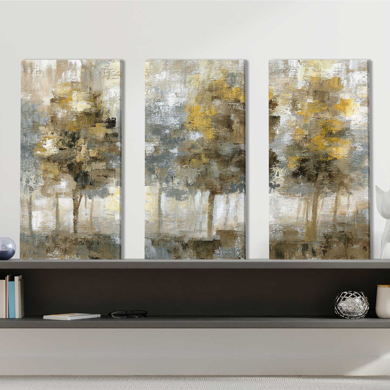 " Linen Trees " 3 - Pieces Painting Print