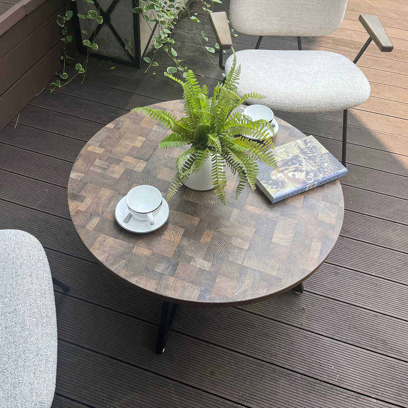 Table basse ronde, Brun