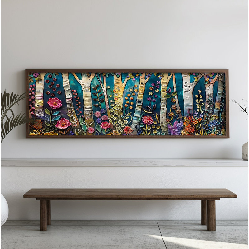 Elegant Decorative Framed MDF Painting, 15.7 x 47.2 x 0.1 inches | 100% MDF with 3 mm Thickness, 100% Pine Wood Frame | UV Printed Artwork for Home Decor, Living Room, Office, Modern Aesthetic