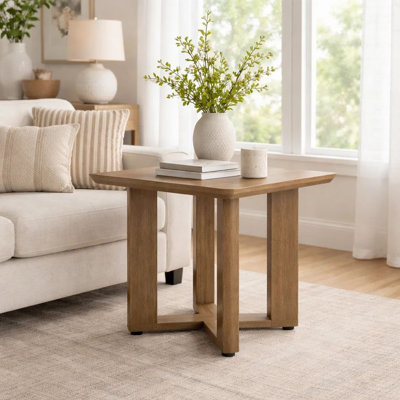 Table de bout d'extérieur carrée en bois brun 23 pouces Berry