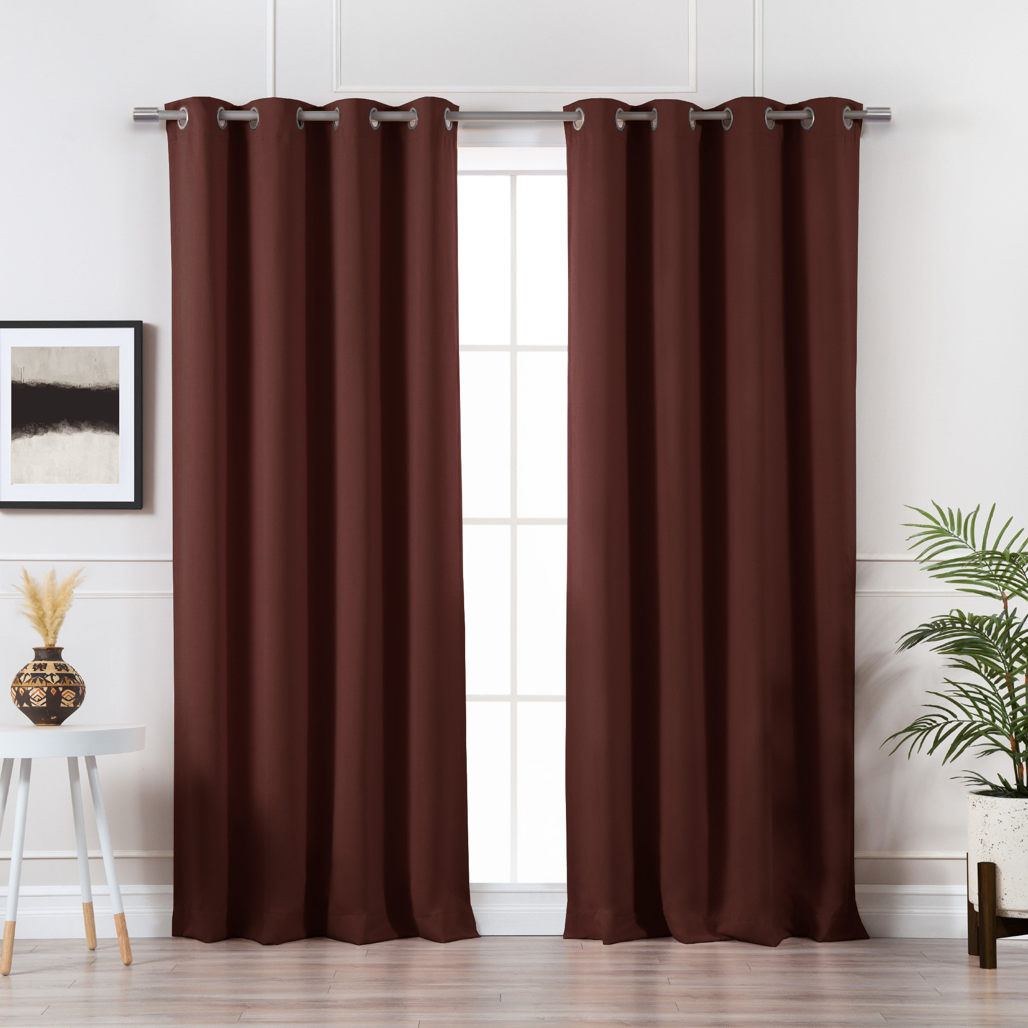 Schaeffer Blackout Curtain, 52" W x 96" L, Chocolate