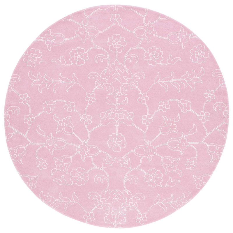 Tapis rose / ivoire Fifth Avenue 135, Rond 7 pi